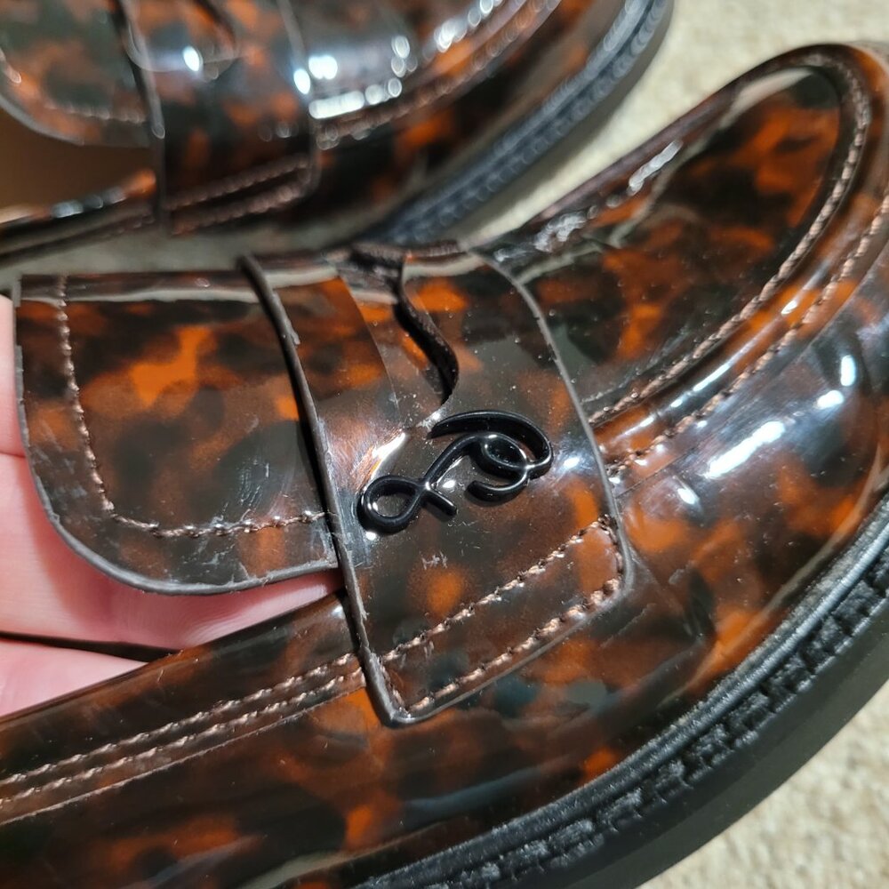 Sam Edelman Tortoise Shell Penny Loafers Size 7.5 - Picture 5 of 8